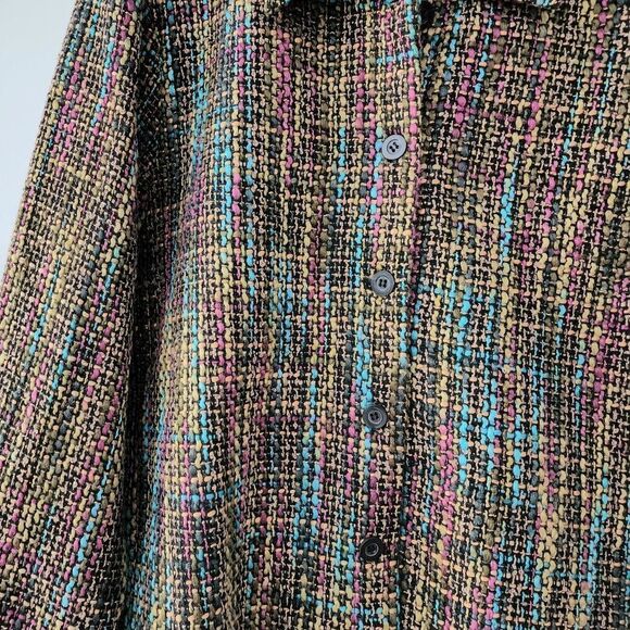 Bon Worth vintage blazer petite medium women's button front multicolor - Picture 2 of 8